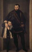 Paolo  Veronese Reaches the Pohl to hold with his son Yadeliyanuo portrait